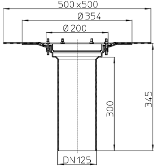 Размеры и чертеж надставного элемента HL65H